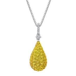 18K Yellow Gold October Birth Stone Yellow Sapphire And Round Diamond 