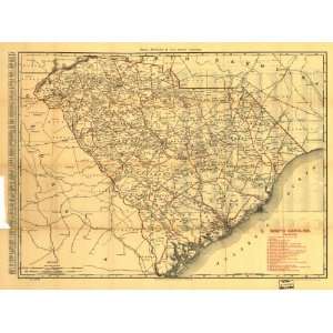  1900 Railroad map of RRs, South Carolina