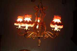 Antique French wrought iron chandelier  