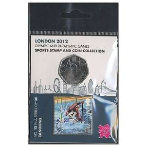   Canoe Slalom Stamp and Coin Card From Royal Mail 