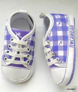 Baby girl purple tartan RocaWear baby shoes NWOT NB 12M  