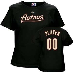 Houston Astros Womens  Any Player  Black Name and Number Tee