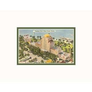 Flamingo Hotel, Miami Beach, Florida Places Pre Matted Poster Print 