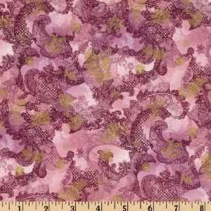   Paisley Lace Mettalic Lilac Fabric By The Yard Arts, Crafts & Sewing