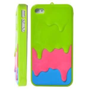 Melt Ice Cream Hard Case for iPhone 4S/iPhone 4 (Baby Green+Rose+Blue)
