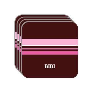 Personal Name Gift   BIBI Set of 4 Mini Mousepad Coasters (pink 