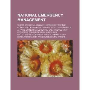  National emergency management where does FEMA belong 