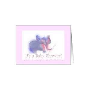  Baby Shower Invitation Elephant Pink Card Health 