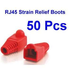  VasterCable,RJ45, Red, Strain Relief Boots (50 Pcs Per Bag 