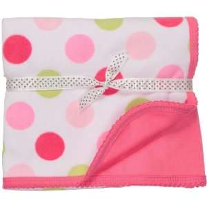   30 Reversible Fleece Baby Blanket Polka Dot Design (One Size) Baby
