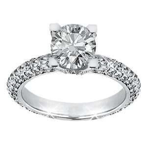  2.07 CT TW Pave Set Diamond Encrusted Engagement Ring in 