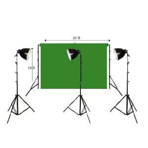   Green Backdrop with 20ft Wide Stand and Light Kit