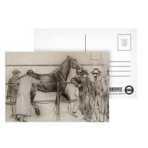  Horse Dealers, c.1918 (crayon on paper) by Robert Polhill Bevan 