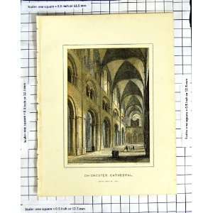  C1790 C1900 Chichester Cathedral England Nave Print