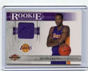 2010 11 THREADS DEVIN EBANKS JERSEY RC #122/399, LAKERS  