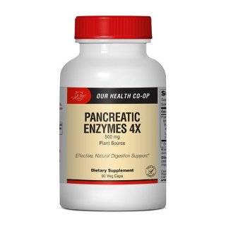 Pancreatic Enzymes 4x   Vegetarian, 500mg, 90 Veg Capsules