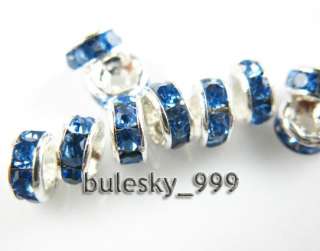 100pcs A+Grade Crystal Rhinestone Rondelle Loose Spacer Bead5mm R194 