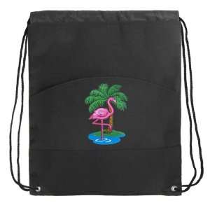  Flamingo Drawstring Backpack Bags