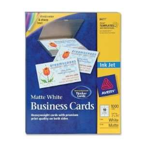  Business Card, Matte, Inkjet, 2 quot;x3 1/2 quot;, 1000/BX 