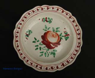 Antique Leeds Rose Creamware Plate c. 1780  