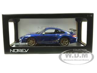 2010 PORSCHE 911 (997) GT3 RS AQUA BLUE METALLIC 118 BY NOREV 187568 
