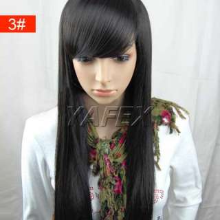   sexy long straight wig full wigs Perruque hair 80cm 3color  