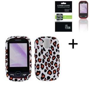 Yellow Leopard Rubberized Hard Protector Case + Screen Protector for 