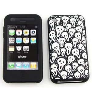 Apple iPhone 3G/3GS Deluxe Silicone Skin, Cute Skulls on Black Jelly 