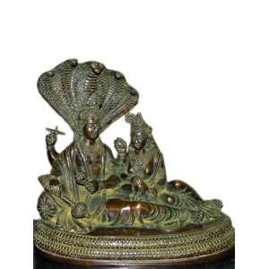 Lord Vishnu Lakshmi Ananta Shesha Brass Statue on PopScreen