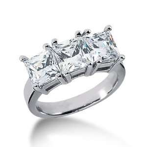  3.75 Ct Diamond Engagement Ring Princess Prong Antique 14k 
