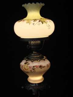 VTG Hand Painted Hurricane Table Lamp Night Light Gone With The Wind 