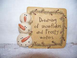  Resin Frosty Snowflake Winter Wish Snowman Sign Christmas Tree  