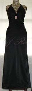 Jessica McClintock Ruched Crystal Beads Gown Dress Black 11 / 12 