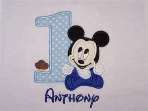 Personalized Custom BABY MICKEY MOUSE 1st First Birthday Shirt SHIPS 
