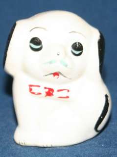 Vintage Beagle Puppy Dog Figurine Red Bow Tie Ceramic  