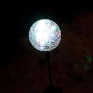   Solar Garden Stake With 4 Crackle Glass Ball with Multi Color Light