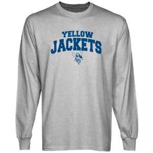  NCAA Rochester Yellow Jackets Ash Logo Arch Long Sleeve T 