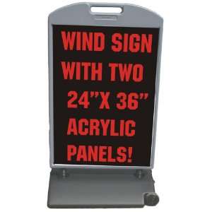  NEOPlex 29 x 53 Poly Plastic Sidewalk Wind Sign w/Black 