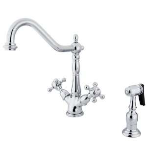   deck mout kitchen faucet with metal side sprayer