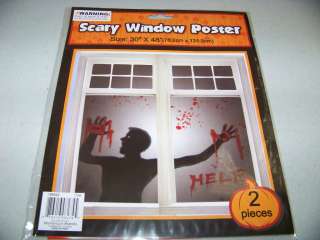   Decor SCARY Window COVER Poster MURDER VICTIM ~ 2 piece set  