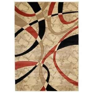  Mossa Collection Ribbons Cream 53x76 Area Rug