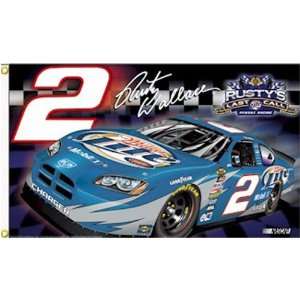  Rusty Wallace #2 NASCAR 3 x 5 Premier 2 Sided Banner 