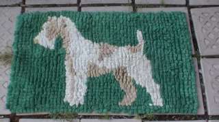 ANTIQUE AMERICAN HOOKED RUG WITH SCOTTIE DOG  