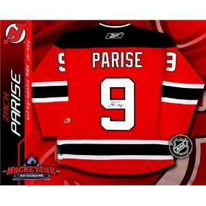 Zach Parise Autographed/Hand Signed New Jersey Devils Red 