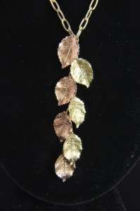 Michael Anthony Yellow & Rose 14K Gold Leaves Lariat Drop Y Chain 