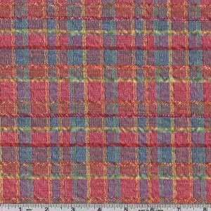 54 Wide Jacquard Monet Plaid Berry Fabric By The Yard 