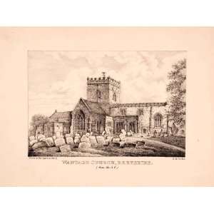 1843 Zinc Lithograph Wantage Church England Relton Wilmot Fitzwaryn 