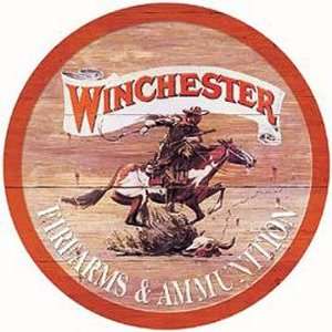 Outdoor Metal Tin Sign Winchester Pony Express Round 