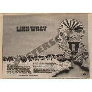  Link Wray Newspaper LP Promo Ad 1971