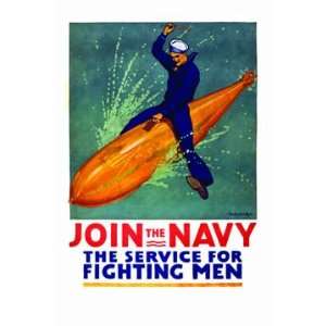 Join the Navy, the service for fighting men 16X24 Giclee 